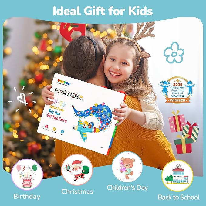 TECJOE LCD Writing Tablet, 8.5 Inch Colorful Drawing Board, Kids Travel Games Activity Learning Toys, Birthday Gifts for 3-8 Year Old Boys Girls Toddlers Preschooler
