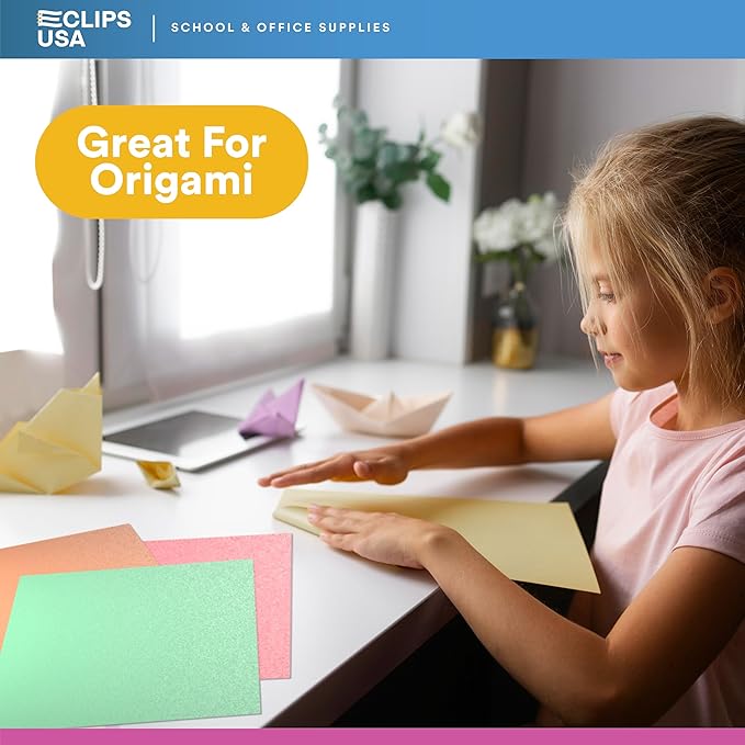 Construction Paper Assorted Colors, Colored Paper, Craft Supplies, Colored Construction Paper Bulk, Back to School Supplies (1 Pack / 96 Sheets)