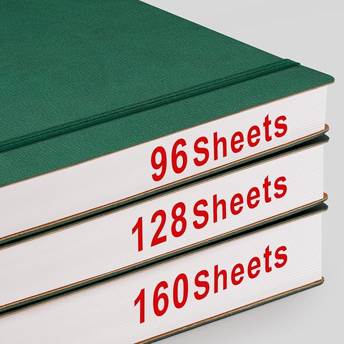 AHGXG Dotted Journal - 320 Pages Dot Grid Notebook B5 Large Journal, 100gsm Thick Dotted Paper, Leather Softcover, with Journal Stencils, Inner Pocket, 7.6'' X 10'', Dark Green