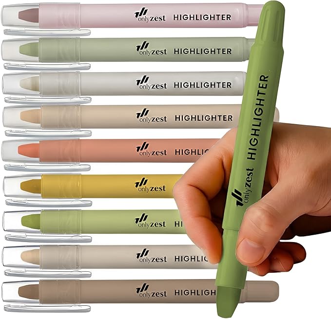 10 Pack Bible Safe Highlighters - Earthy Color, Wax Highlighters No Bleed, Scripture Markers for Journaling, Study Accessories and School Supplies