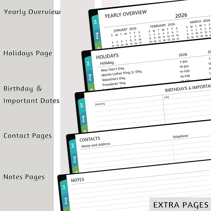 Appointment Book 2026-2027 - Appointment Planner with Weekly ＆ Monthly Spread, Jul 2026 - Jun 2027, 8.5’’ x 10.5’’, Large, 15 Minute Increments, 2026-2027 Daily Planner with Pockets, Tabs, thick paper