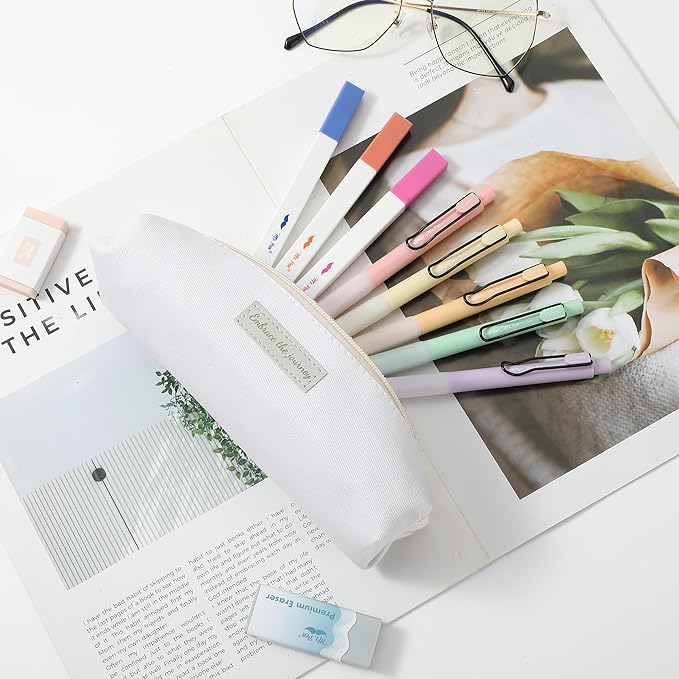 Mr. Pen- Cute Pencil Case Pouch, Multipurpose Canvas Bible Pencil Pouch, Smooth Zipper, Premium Material, Neat Stitches, Ideal for Stationery, Cosmetics, Electronics, School, Office, Travel