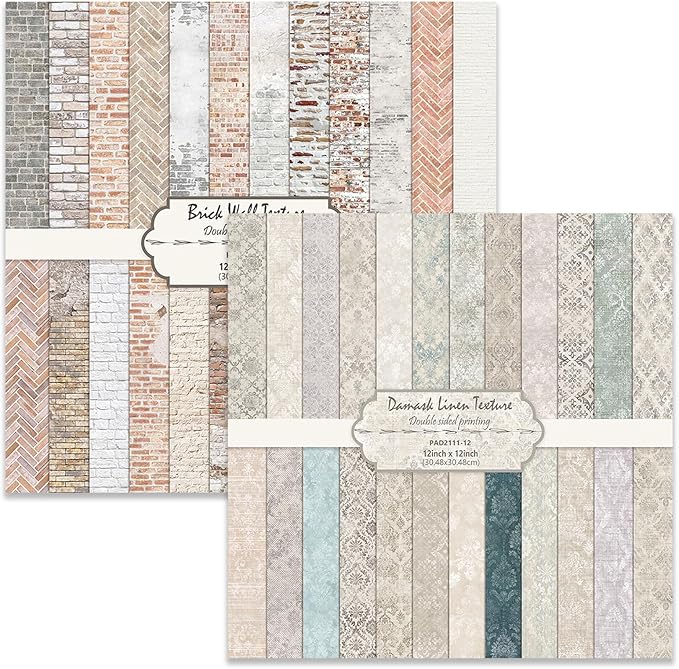 Scrapbook Paper 12x12 Double Sided Background Paper for Scrapbooking, 48 Sheets/48 Designs Decorative Craft Papers Vintage Patterned Papers for Card Making Journaling Decor (A)