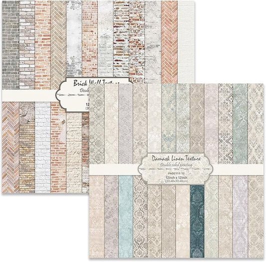 Scrapbook Paper 12x12 Double Sided Background Paper for Scrapbooking, 48 Sheets/48 Designs Decorative Craft Papers Vintage Patterned Papers for Card Making Journaling Decor (A)