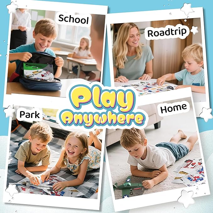 2 Themes in 1, 3D Paper Building Model, DIY Origami Kit for Kids Ages 8-12, Includes 16 Pre-cut, Easy-to-Assemble Aircraft & Weapon 3D Paper Building Models, Airplane Origami Kit for Kids Ages 8-12