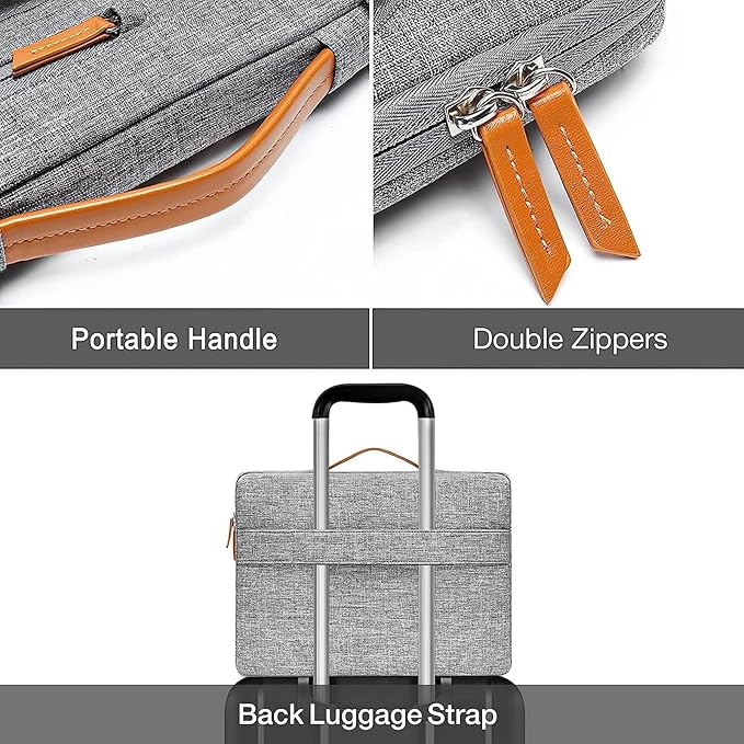 MOSISO 360 Protective Laptop Case 17.3 inch, 17-17.3 inch Laptop Sleeve Compatible with Dell, HP, Lenovo, Asus, Acer, Alienware, Side Open Carrying Case with 4 Zipper Pockets&Handle, Gray