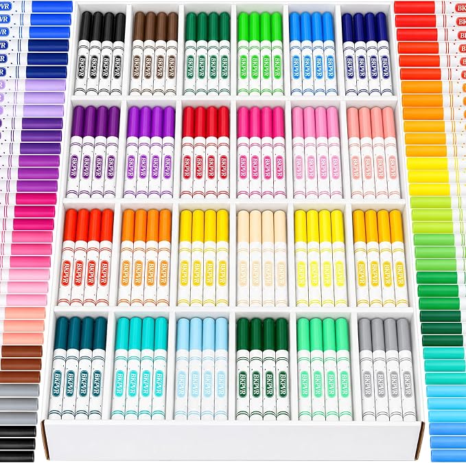 Markers Bulk, 480 Washable Markers for Kids Classroom, 24 Colors