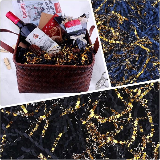 TANMWZK Crinkle Cut Paper Shred Filler 1 LB Gift Wrapping & Gift Basket Filler for Christmas,Halloween & Wedding Decorations,Easter Basket Grass Filler,Crafting Activities (Pink and Gold)