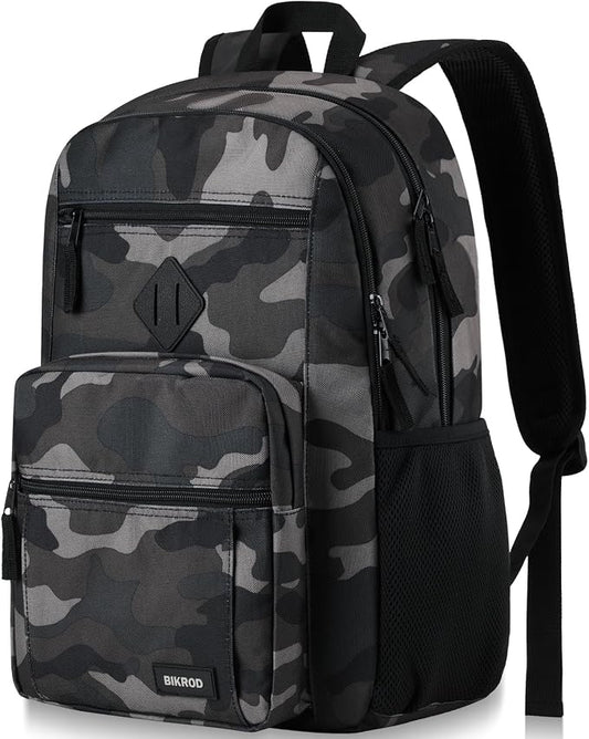 BIKROD Backpack for Men and Women, Lightweight Casual School Backpack for Teens Boys and Girls, Daily-use Travel Laptop Backpack with 15.6 Inch Notebook, High School Bookbag