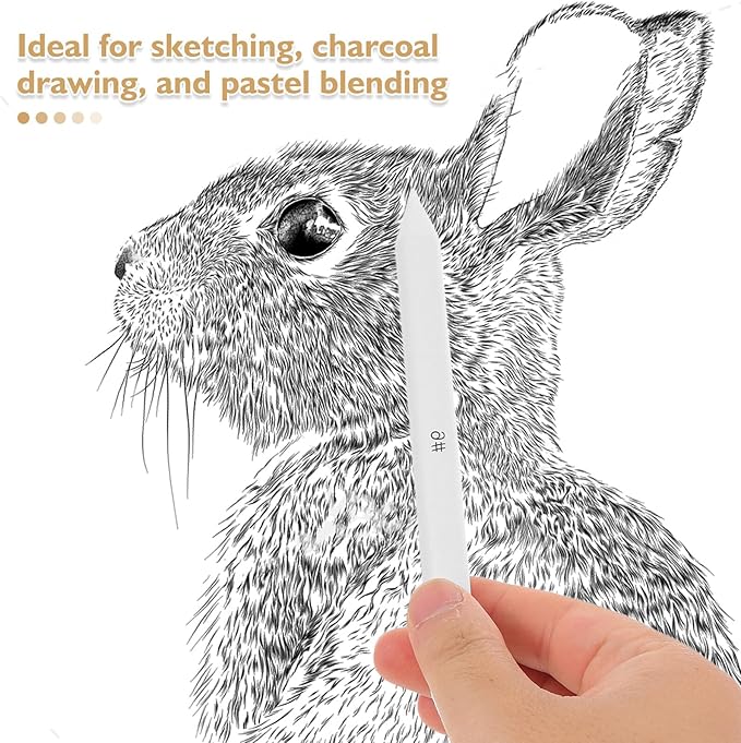 NIYANGLE Artist Blending Stumps Set with Sandpaper Board for Drawing Charcoal Pencils Pastels Sketching Tools Kit for Smooth Shading Blending and Precise Control in Art Supplies
