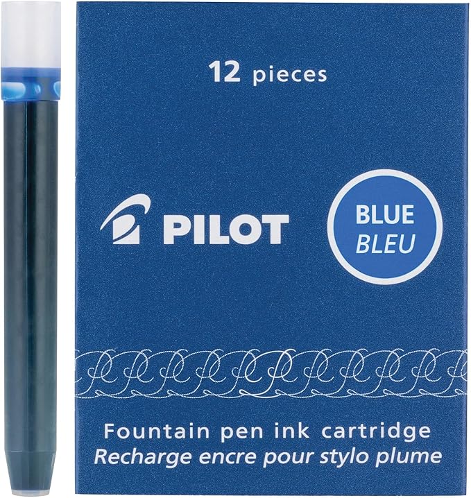 PILOT Namiki IC100 Fountain Pen Ink Cartridges, Blue, 12-Pack (69101)
