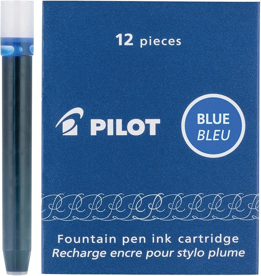 PILOT Namiki IC100 Fountain Pen Ink Cartridges, Blue, 12-Pack (69101)