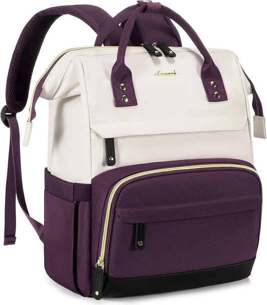 LOVEVOOK Laptop Backpack for Women, 15.6 Inch Work Business Backpacks Purse With Large Capacity, Waterproof Nurse Bag College Bookbag for School, Waterproof Casual Daypack for Travel