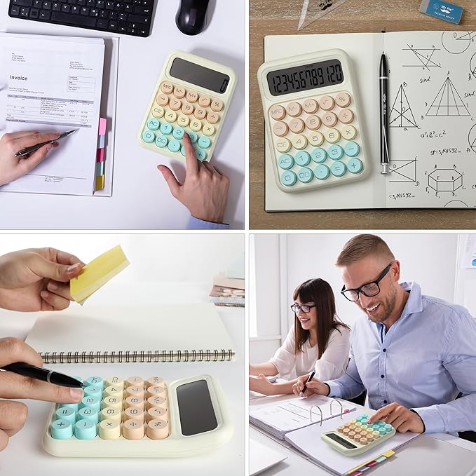 Mr. Pen- Mechanical Switch Calculator, 12 Digit Large LCD Display, Colorful with Big Buttons, Mechanical Switch Calculator for Home, School, Office