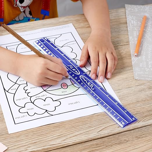 It's Academic Flexi Rulers, 12-inch Flexible Non-Breakable Ruler, 12-Pack, Assorted