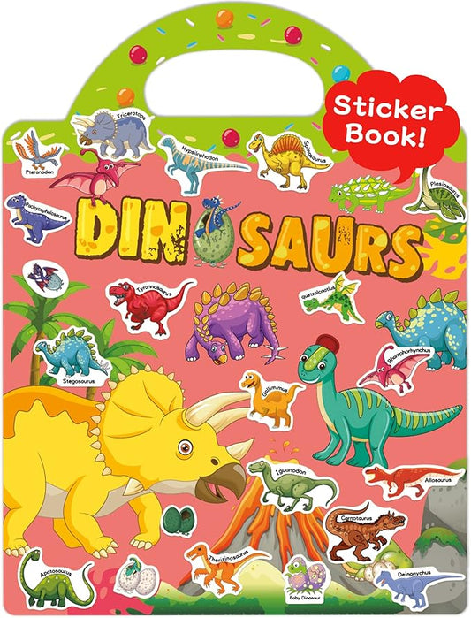 Benresive Reusable Sticker Book for Toddlers, Travel Stickers for Kids, Toddler Crafts Activities Toys, Birthday Gifts for Boys & Girls - Dinosaurs