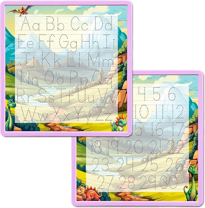 Kid's Name Tracing Board | Dry Erase Letter Tracing | Reusable Writing Practice Board | Personalized | Dinosaur Friends Theme