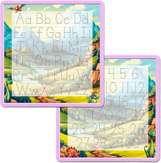 Kid's Name Tracing Board | Dry Erase Letter Tracing | Reusable Writing Practice Board | Personalized | Dinosaur Friends Theme