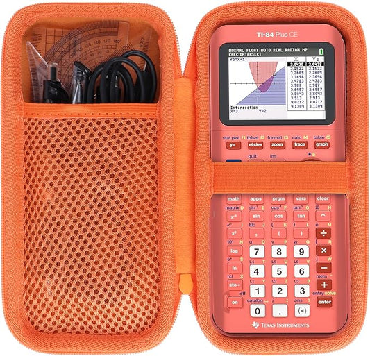 Lebakort Hard Case Compatible with Texas Instruments TI-84 Plus CE/TI-84 Plus/TI-Nspire CX II CAS/TI-Nspire CX II/TI-83 Plus/TI-89 Titanium/TI-85/TI-86 Color Graphing Calculator (Orange Case)