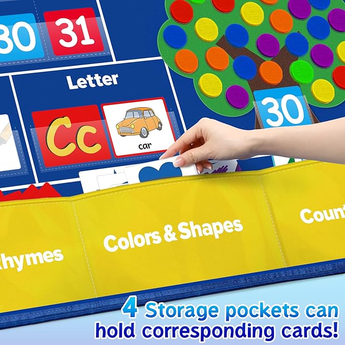 Torlam Circle Time Learning Center, Kindergarten Preschool Classroom Must Haves, Kids Calendar Pocket Chart Color Season Counting Letter Ten-Frame Set Weather Chart, Toddler Learning Activities