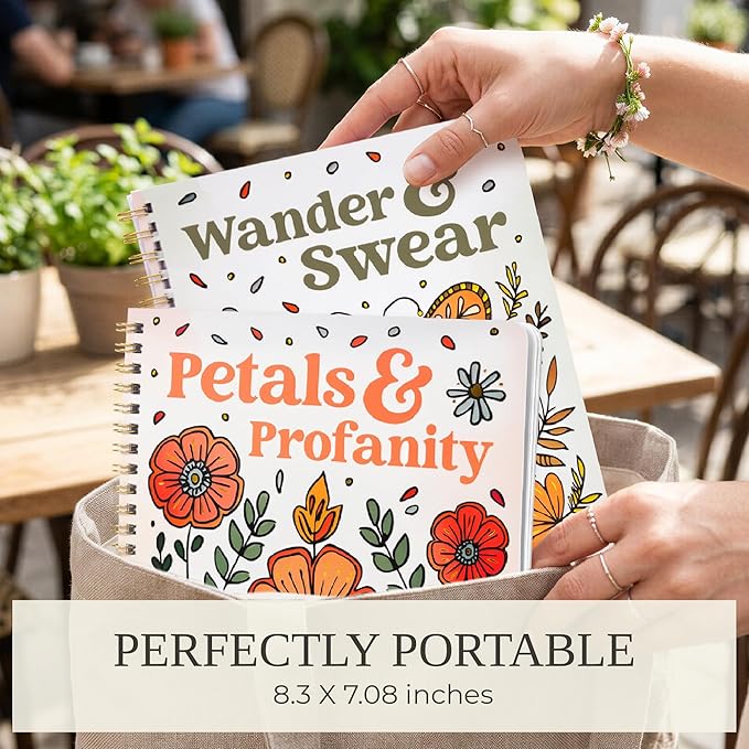 Beautiful Coloring Book Set of 2 for Adult Relaxation - Funny Coloring Books with Floral Designs for a lot of Laughs - The Perfect Stress-Relieving Gift for Women
