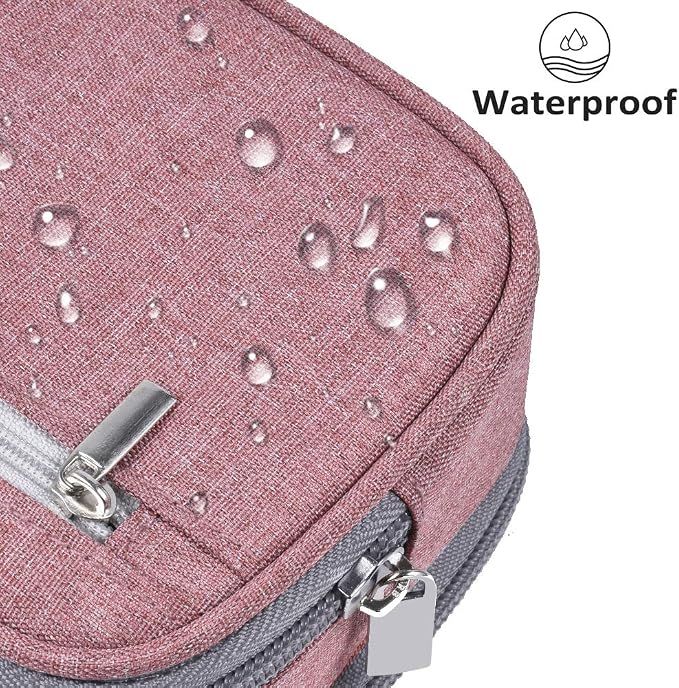 Big Capacity Pencil Case Large Pencil Bag Pouch High Storage Pen Marker Holder 3 Multi Functional Compartments Office Desk Organizer Makeup Bag, Pink