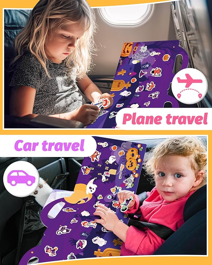 Walenced Reusable Sticker Book for Toddlers, Travel Stickers for Kids, Toddler Craft Activities Toys, Birthday Gifts for Boys & Girls