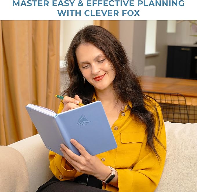 Clever Fox Dated Hourly Weekly Planner 2026 – Daily, Monthly & Yearly Agenda Organizer with Time Slots – Hardcover Journal, A5 Size (Periwinkle)