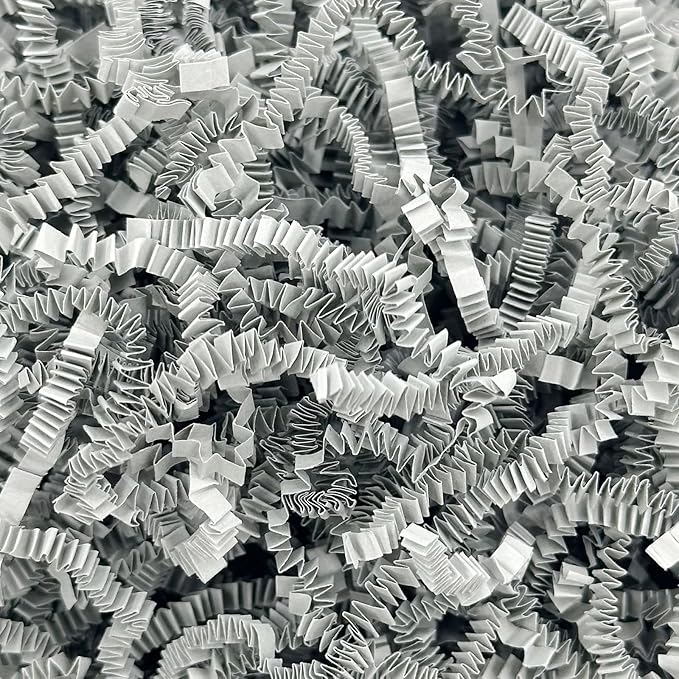 1LB Crinkle Cut Paper Shred Filler for Gift Box Bag and Basket On Holidays(Grey)