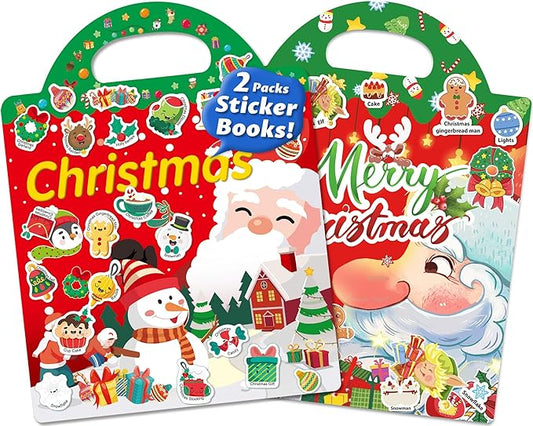 Walenced Reusable Sticker Book for Toddlers, Stickers for Kids, Toddler Sticker Book, Toddler Craft Activities, Toddler Travel Toys Boy Girl Birthday Gifts - Christmas