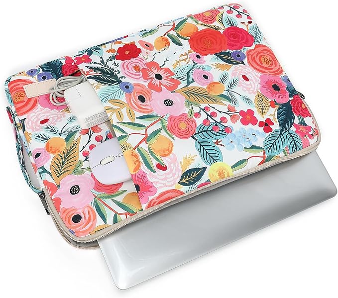 Laptop Sleeve 13.3 inch14 Inch, 15.6inchWater Resistant Traveling Computer Cover with Handle, Shockproof Protective Carrying Laptop Case (Y8-Garden Rose, 14 inch)