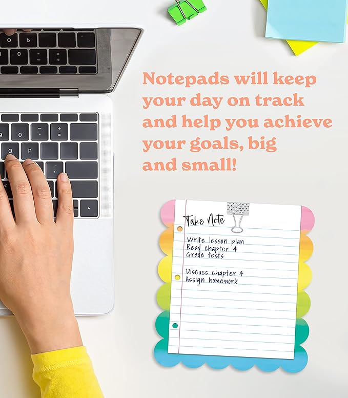 Carson Dellosa Creatively Inspired Notepad, 50 Sheet Rainbow Note Pad for To Do List and Checklist, Classroom Organization Stationary, Desk Accessories and Office Supplies (Pack of 2)