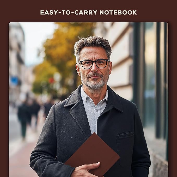 BEECHMORE BOOKS A5 Dotted Journal – 160gsm Thick Paper No-Bleed Bullet Notebook – Hardcover Dot Grid Logbook with Presentation Gift Box – Vegan Leather Sketchbook for Artists & Professionals