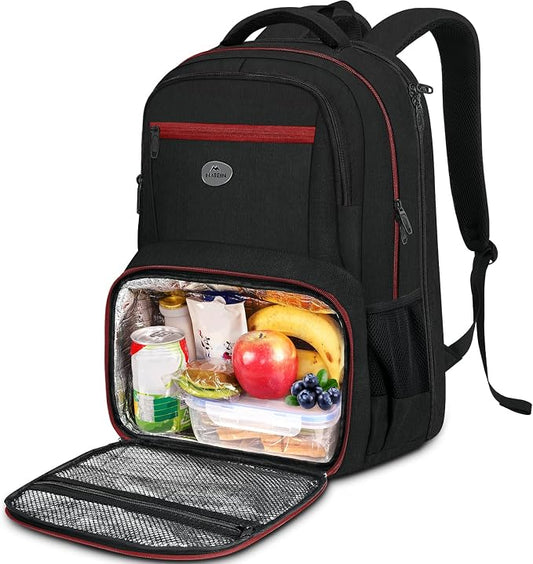 MATEIN Mens Backpack with Lunch Box, Sturdy Padded 17 Inch Laptop Backpack for College, Water Resistant TSA Work Bag with Cooler Compartment, Large Computer Bag for Campus Class Commute