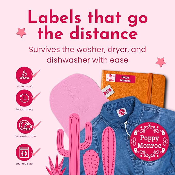 Name Bubbles - Kids Custom Name Labels for Daycare, School, Camp (144 Labels) - Personalized Waterproof Name Stickers for Clothes Tags, Lunch Boxes, Water Bottles, & School Supplies (Zoo Animals)