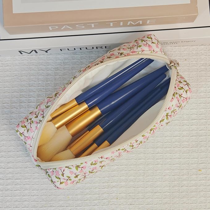 Carry bloom Pencil Pouch Cute Pencil Case for Girls Aesthetic Pencil Bag with Zipper Pen Cases School Supplies Makeup Bag