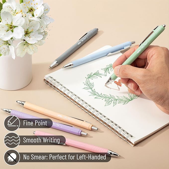Mr. Pen- Retractable Bible Journaling Pens, 6 Pack, Colored Ink, Smooth Writing Pen, No Smear, Comfortable Grip, Ideal for Bible Journaling, Note-Taking, Writing & Daily Use