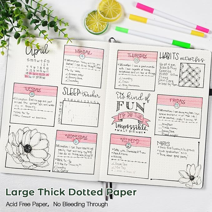 3 Pack Dotted Journal, Hardcover Notebook 8.5 x 11, Dot Grid Notebook Journal for Women, Men, Large Leather Journals for Writing, Bullet, No Bleed Thick Paper, A4 Notebooks for Work, School, Notes