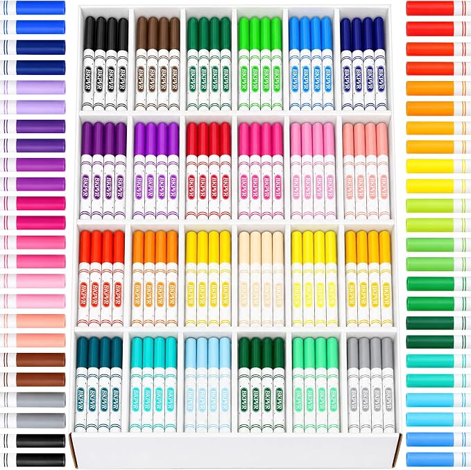 Markers Bulk, 480 Washable Markers for Kids Classroom, 24 Colors