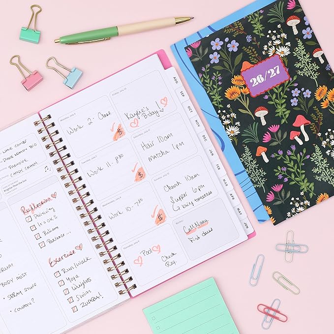 Blue Sky Gen Z 2026-2027 Weekly and Monthly Academic Year Planner Calendar, July 2026 - June 2027, 5" x 8", Flexible Interchangeable Cover, Wirebound, Laminated Tabs, Storage Pocket, Mayla
