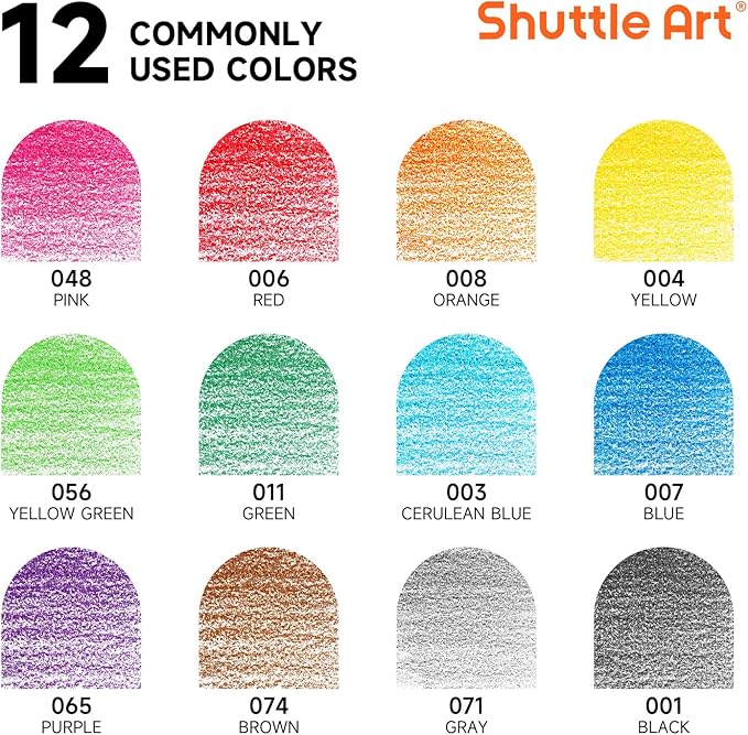 Shuttle Art 144 PCS Colored Pencils Bulk, 12 Assorted Colors, Pack of 12, Break-Resistant, Pre-sharpened Colored Pencils for Kids, Bulk Pack School Supplies for Teachers & Students