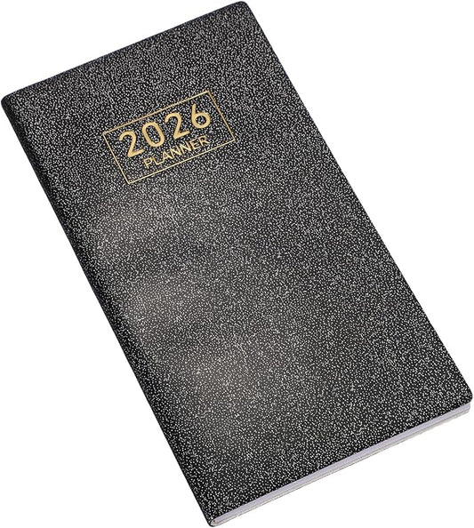 PATIKIL 2026 Daily Planner Notebook, 6.8 x 3.8" 64 Sheets Undated to Do List Daily Weekly Monthly Goals Pocket Notebook for Office Home Study Work Weeding Time Management, Star Black
