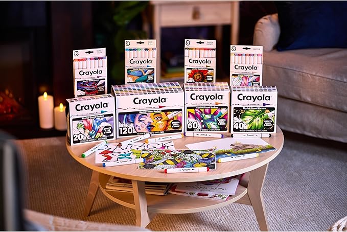 Crayola Dual Tip Alcohol Marker Set for Adults, 60ct, Fine & Brush Tips, Blending Markers for Adult Coloring, Art Supplies, Gifts, Ages 14+ [Amazon Exclusive]