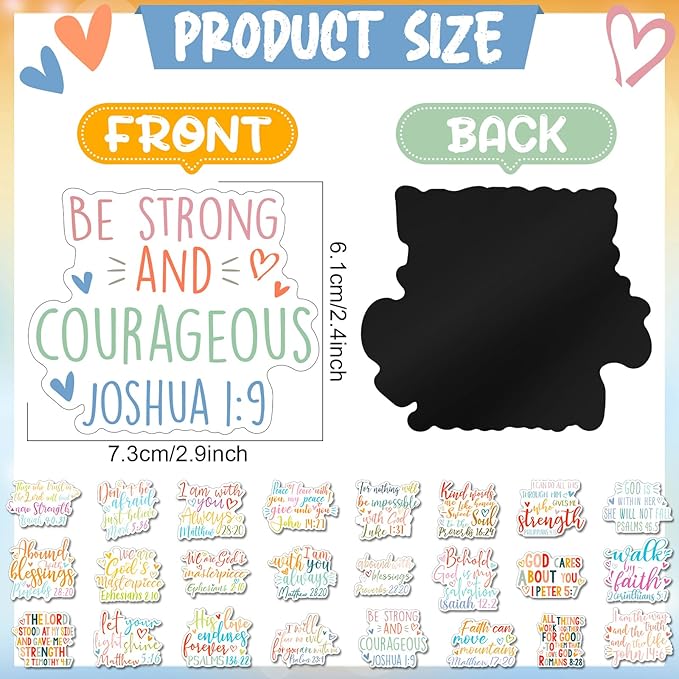 Sinmoe 24 Pieces Inspirational Fridge Magnets for Girls Bible Verse Locker Magnets for Girls Cute Motivational Quotes Refrigerator Decorations for School Classroom Whiteboard Office(Biblical Style)