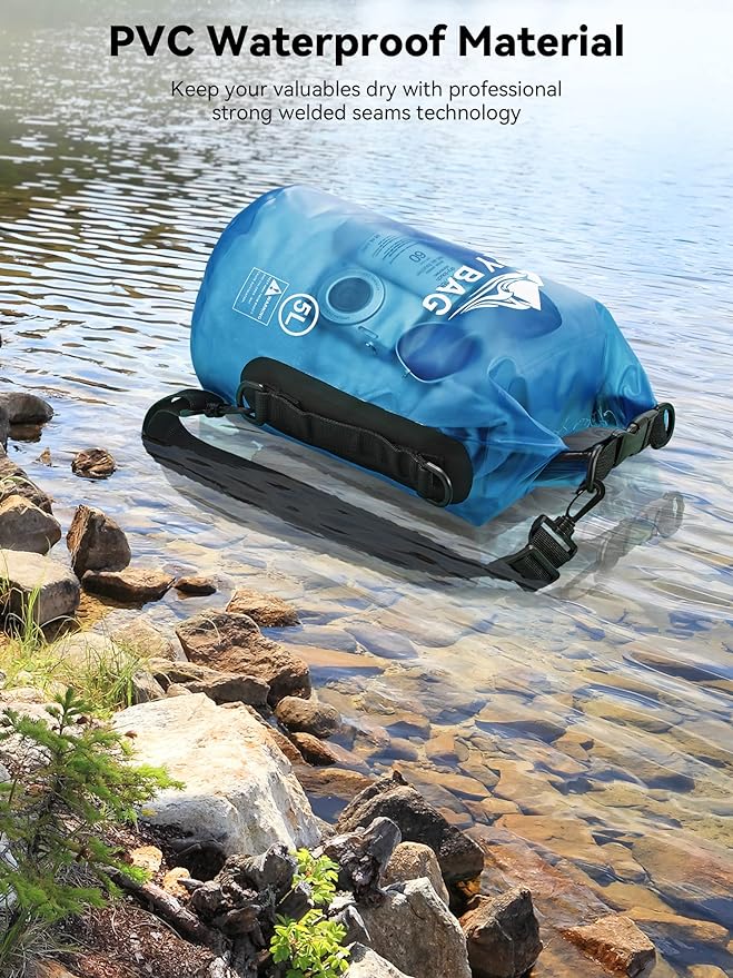 HEETA Dry Bag Waterproof Backpack with Phone Case 5L/10L/20L/30L/40L | Roll Top Lightweight Dry Storage Bag for Women Men, Travel Boating Kayaking Paddle Board Camping Beach Essentials Accessories