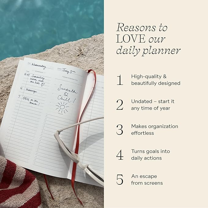 Papier Time to Bloom Daily Planner - Hardcover Vintage Design | Undated 16-Week Goal Planner | Track Habits, Thoughts, To-Dos & Priorities | Beautiful Motivational Gift