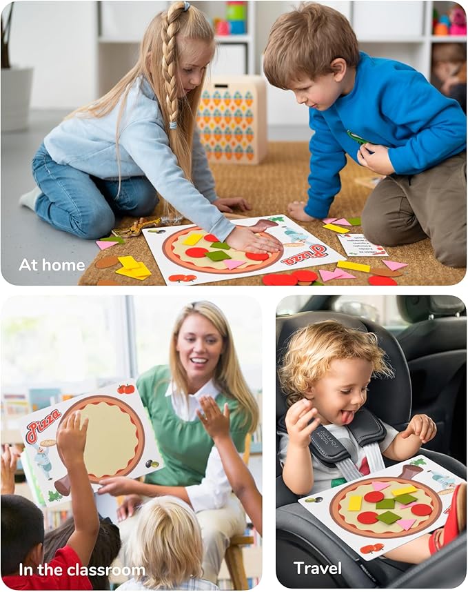 CHEFAN Pizza Counting Toddler Toys, Toddler Number Learning Toys, Preschool Math Games, Manipulatives for Preschool (Pack of 2)