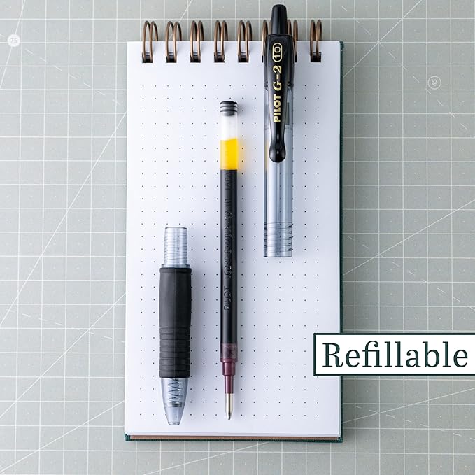 Pilot G2 Premium Refillable & Retractable Rolling Ball Gel Pens, Bold Point, Bold Gel Pens, 1.0 mm, Black Ink, 2-Pack