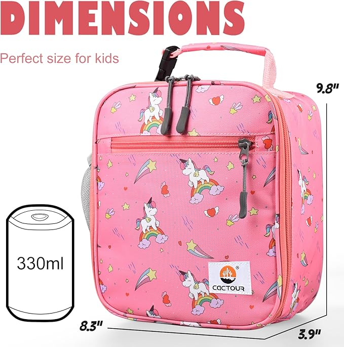 CaCTOUR Lunch Box Kids,Premium Insulated Lunch Bag for Girls Boys,Soft Bag Mini Cooler Back to School Thermal Reusable Lunch Bag for Work School Picnic (Star Rainbow)