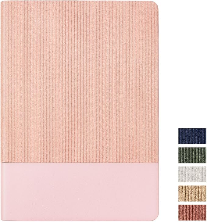 Dotted Journal Notebook Soft Cover PU Leather Journaling Notebooks for Women Men Writing Work Office School 160 Pages 100 GSM Thick Paper A5 Dotted 80 Sheets 5.79"x8.27", Pink